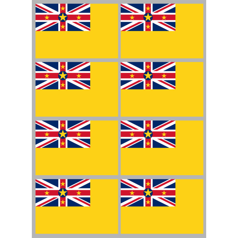 Drapeau Niue (8 fois 9.5x6.3cm) - Sticker/autocollant