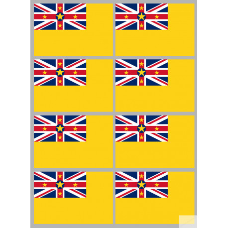 Drapeau Niue (8 fois 9.5x6.3cm) - Autocollant(sticker)