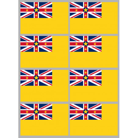 Drapeau Niue (8 fois 9.5x6.3cm) - Autocollant(sticker)