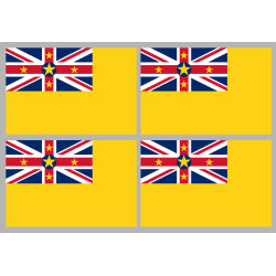 Drapeau Niue (4 fois 9.5x6.3cm) - Sticker/autocollant