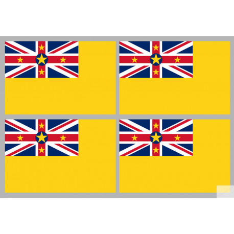 Drapeau Niue (4 fois 9.5x6.3cm) - Autocollant(sticker)