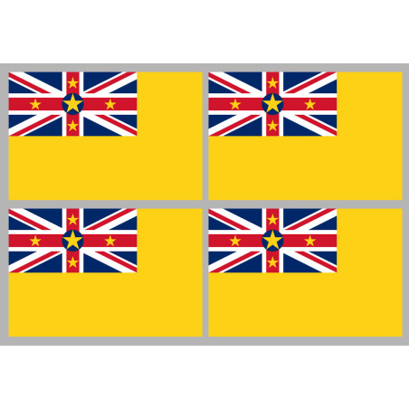 Drapeau Niue (4 fois 9.5x6.3cm) - Sticker/autocollant