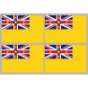 Drapeau Niue (4 fois 9.5x6.3cm) - Sticker/autocollant