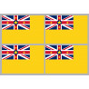 Drapeau Niue (4 fois 9.5x6.3cm) - Autocollant(sticker)