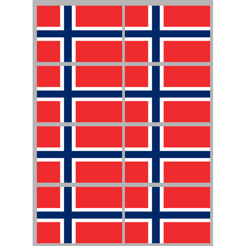 Drapeau Norvège (8 fois 9.5x6.3cm) - Sticker/autocollant