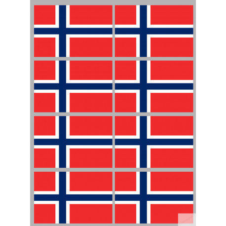 Drapeau Norvège (8 fois 9.5x6.3cm) - Autocollant(sticker)