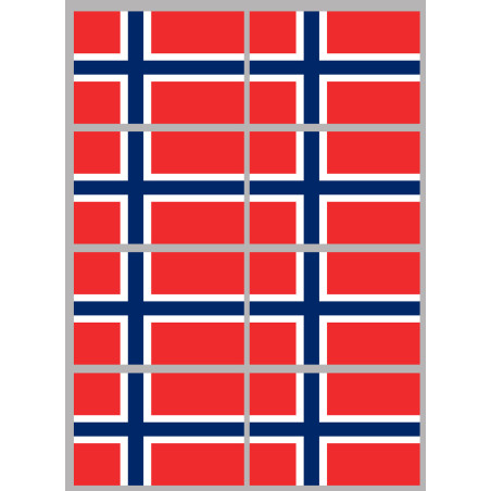 Drapeau Norvège (8 fois 9.5x6.3cm) - Sticker/autocollant