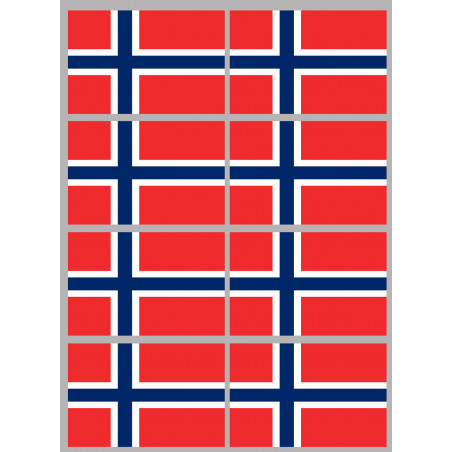 Drapeau Norvège (8 fois 9.5x6.3cm) - Autocollant(sticker)