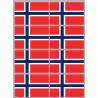 Drapeau Norvège (8 fois 9.5x6.3cm) - Sticker/autocollant