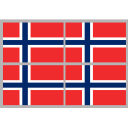 Drapeau Norvège (4 fois 9.5x6.3cm) - Sticker/autocollant