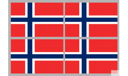 Drapeau Norvège (4 fois 9.5x6.3cm) - Autocollant(sticker)