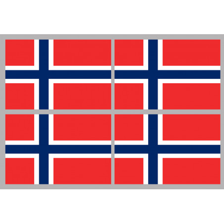 Drapeau Norvège (4 fois 9.5x6.3cm) - Autocollant(sticker)