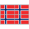 Drapeau Norvège (4 fois 9.5x6.3cm) - Sticker/autocollant