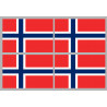 Drapeau Norvège (4 fois 9.5x6.3cm) - Autocollant(sticker)