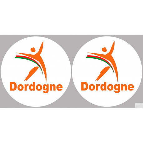 Département 24 Dordogne (2 fois 10cm) - Autocollant(sticker)