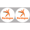 Département 24 Dordogne (2 fois 10cm) - Autocollant(sticker)