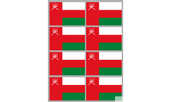 Drapeau Oman (8 fois 9.5x6.3cm) - Autocollant(sticker)