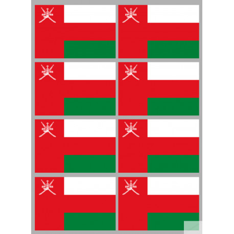 Drapeau Oman (8 fois 9.5x6.3cm) - Autocollant(sticker)