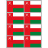 Drapeau Oman (8 fois 9.5x6.3cm) - Sticker/autocollant