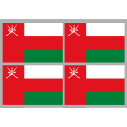 Drapeau Oman (4 fois 9.5x6.3cm) - Sticker/autocollant