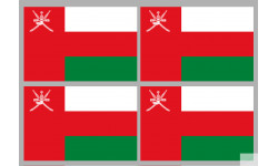 Drapeau Oman (4 fois 9.5x6.3cm) - Autocollant(sticker)