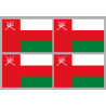 Drapeau Oman (4 fois 9.5x6.3cm) - Sticker/autocollant