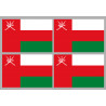 Drapeau Oman (4 fois 9.5x6.3cm) - Autocollant(sticker)