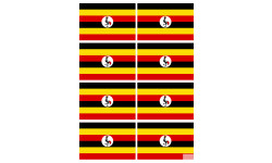 Drapeau Ouganda (8 fois 9.5x6.3cm) - Autocollant(sticker)