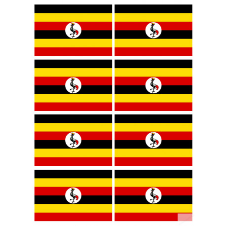 Drapeau Ouganda (8 fois 9.5x6.3cm) - Autocollant(sticker)