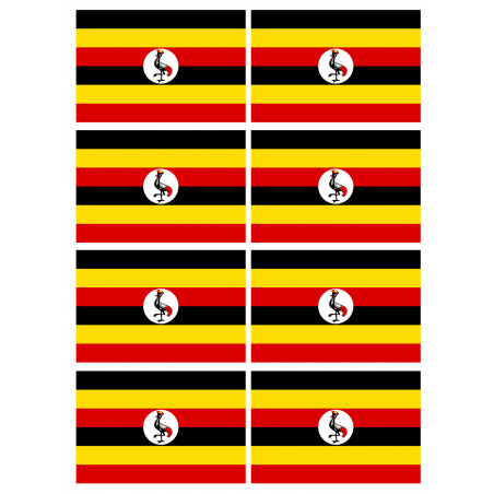 Drapeau Ouganda (8 fois 9.5x6.3cm) - Autocollant(sticker)