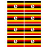 Drapeau Ouganda (8 fois 9.5x6.3cm) - Sticker/autocollant