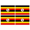 Drapeau Ouganda (4 fois 9.5x6.3cm) - Sticker/autocollant