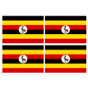 Drapeau Ouganda (4 fois 9.5x6.3cm) - Autocollant(sticker)