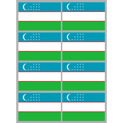 Drapeau Ouzbékistan (8 fois 9.5x6.3cm) - Sticker/autocollant
