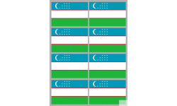 Drapeau Ouzbékistan (8 fois 9.5x6.3cm) - Autocollant(sticker)