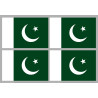 Drapeau Pakistan (4 fois 9.5x6.3cm) - Sticker/autocollant