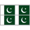 Drapeau Pakistan (4 fois 9.5x6.3cm) - Autocollant(sticker)