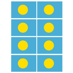Drapeau Palaos (8 fois 9.5x6.3cm) - Sticker/autocollant