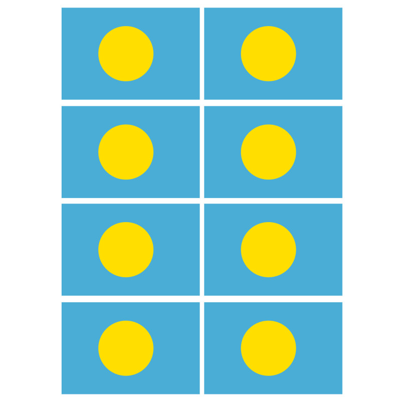 Drapeau Palaos (8 fois 9.5x6.3cm) - Sticker/autocollant