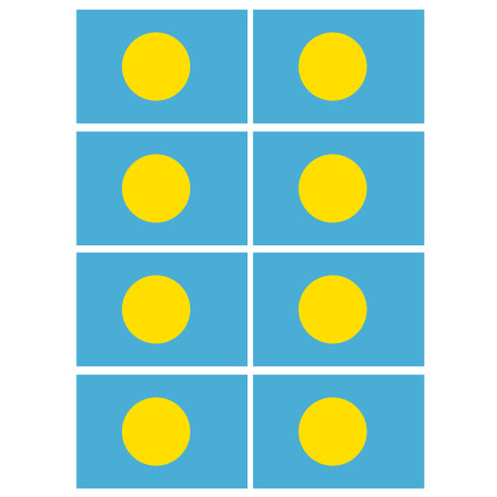 Drapeau Palaos (8 fois 9.5x6.3cm) - Sticker/autocollant