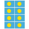 Drapeau Palaos (8 fois 9.5x6.3cm) - Sticker/autocollant