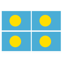 Drapeau Palaos (4 fois 9.5x6.3cm) - Sticker/autocollant