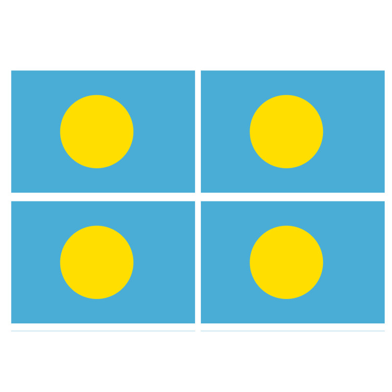 Drapeau Palaos (4 fois 9.5x6.3cm) - Sticker/autocollant