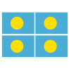 Drapeau Palaos (4 fois 9.5x6.3cm) - Sticker/autocollant