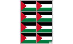 Drapeau Palestine (8 fois 9.5x6.3cm) - Autocollant(sticker)