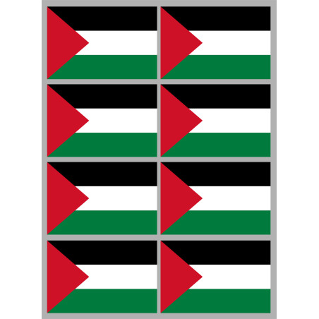 Drapeau Palestine (8 fois 9.5x6.3cm) - Sticker/autocollant