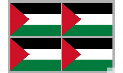 Drapeau Palestine (4 fois 9.5x6.3cm) - Autocollant(sticker)