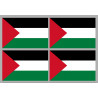 Drapeau Palestine (4 fois 9.5x6.3cm) - Autocollant(sticker)