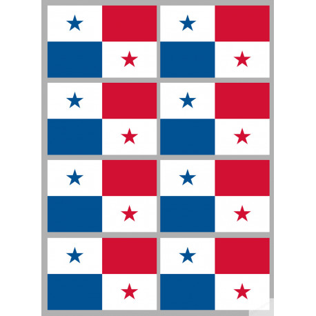 Drapeau Panama (8 fois 9.5x6.3cm) - Autocollant(sticker)