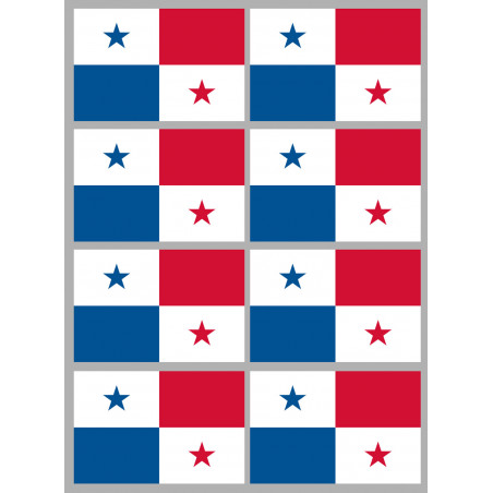 Drapeau Panama (8 fois 9.5x6.3cm) - Autocollant(sticker)